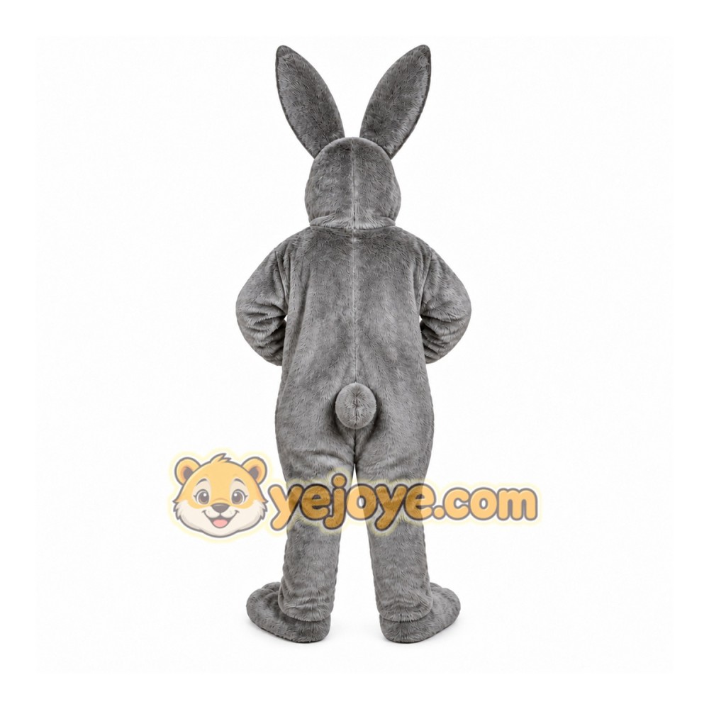 Gray Rabbit Mascot Costume with Custom Logo Gray Rabbit Mascot Costume with Custom Logo