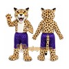 Yellow Leopard Mascot Costume with Custom Logo