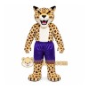 Yellow Leopard Mascot Costume with Custom Logo Yellow Leopard Mascot Costume with Custom Logo