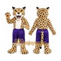 Yellow Leopard Mascot Costume with Custom Logo