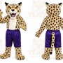 Yellow Leopard Mascot Costume with Custom Logo