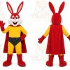 Red Rabbit Mascot Costume with Custom Logo