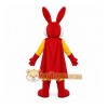 Red Rabbit Mascot Costume with Custom Logo Red Rabbit Mascot Costume with Custom Logo