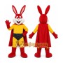 Red Rabbit Mascot Costume with Custom Logo