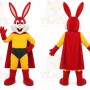 Red Rabbit Mascot Costume with Custom Logo