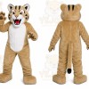 Tan Tiger Cub Mascot Costume with Custom Logo