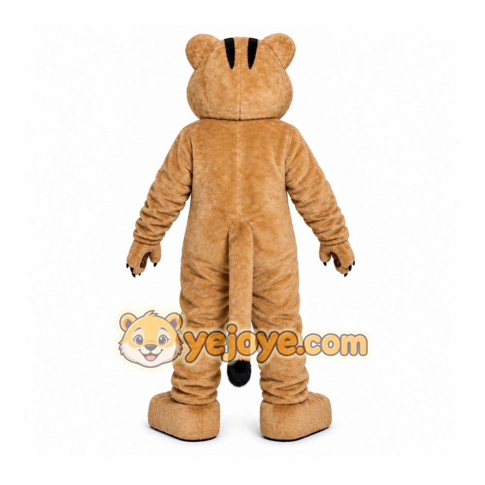 Tan Tiger Cub Mascot Costume with Custom Logo Tan Tiger Cub Mascot Costume with Custom Logo