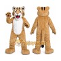 Tan Tiger Cub Mascot Costume with Custom Logo