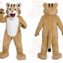 Tan Tiger Cub Mascot Costume with Custom Logo