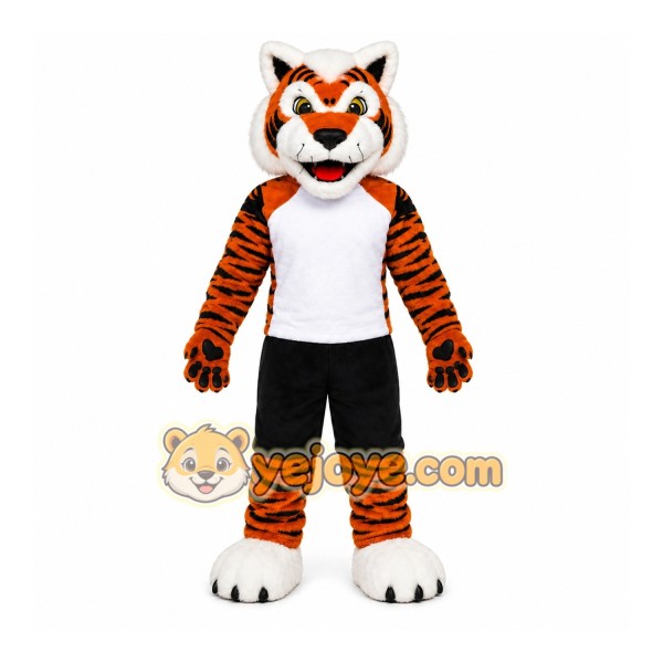 Orange Tiger Mascot Costume with Custom Logo Orange Tiger Mascot Costume with Custom Logo