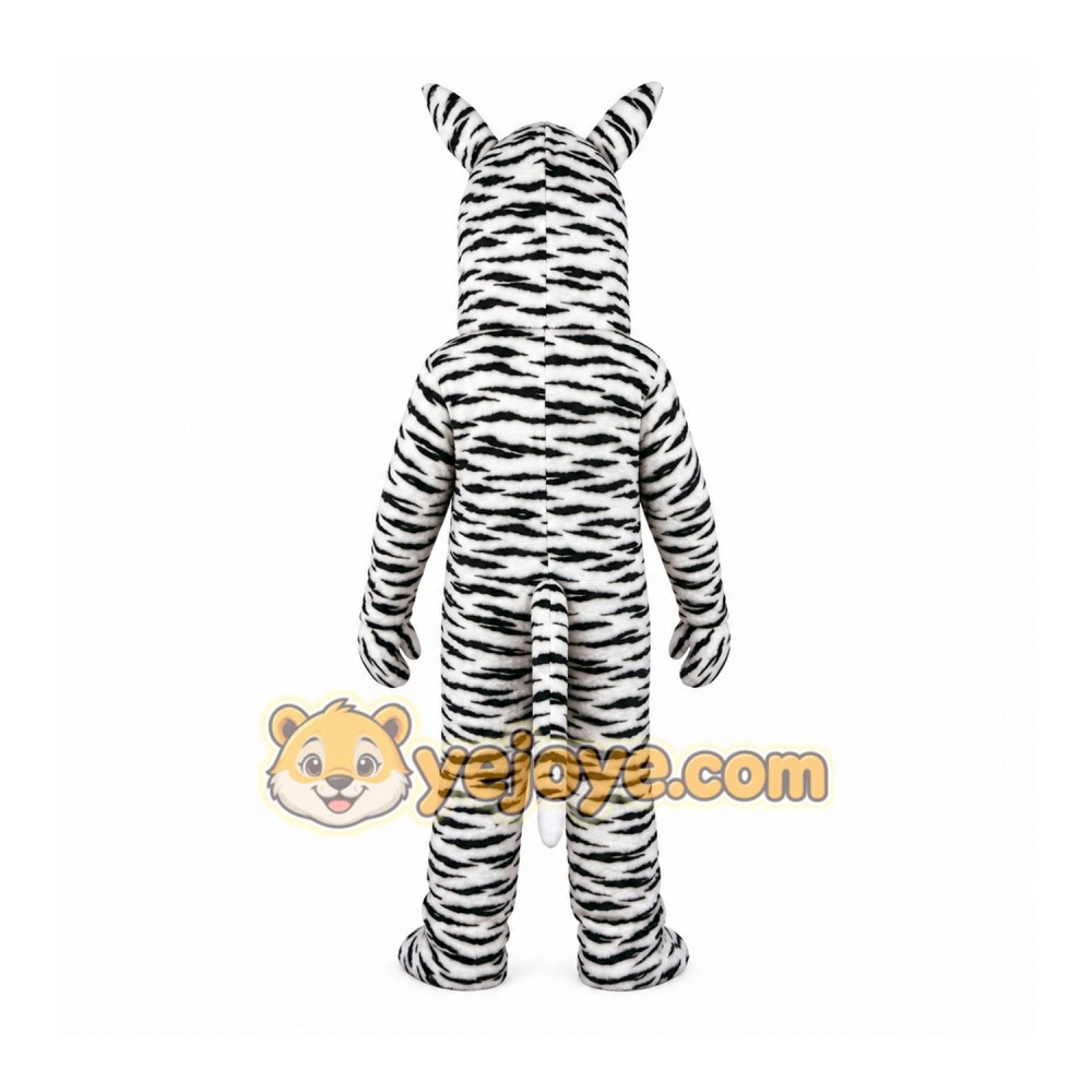 White Zebra Mascot Costume with Custom Logo White Zebra Mascot Costume with Custom Logo