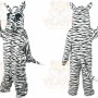 White Zebra Mascot Costume with Custom Logo