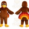 Brown Turkey Mascot Costume with Custom Logo