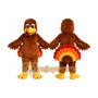 Brown Turkey Mascot Costume with Custom Logo