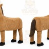 Tan Horse Mascot Costume with Custom Logo