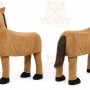 Tan Horse Mascot Costume with Custom Logo