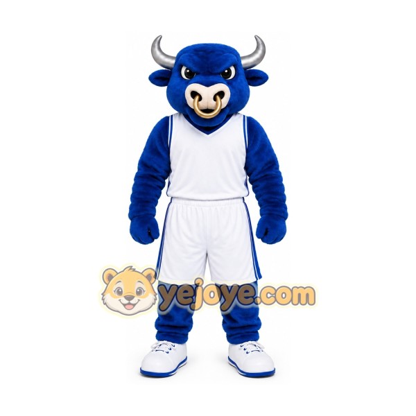 Blue Bull Mascot Costume with Custom Logo Blue Bull Mascot Costume with Custom Logo