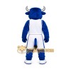 Blue Bull Mascot Costume with Custom Logo
