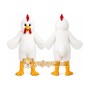 White Chicken Mascot Costume with Custom Logo