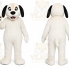 White Dog Mascot Costume with Custom Logo