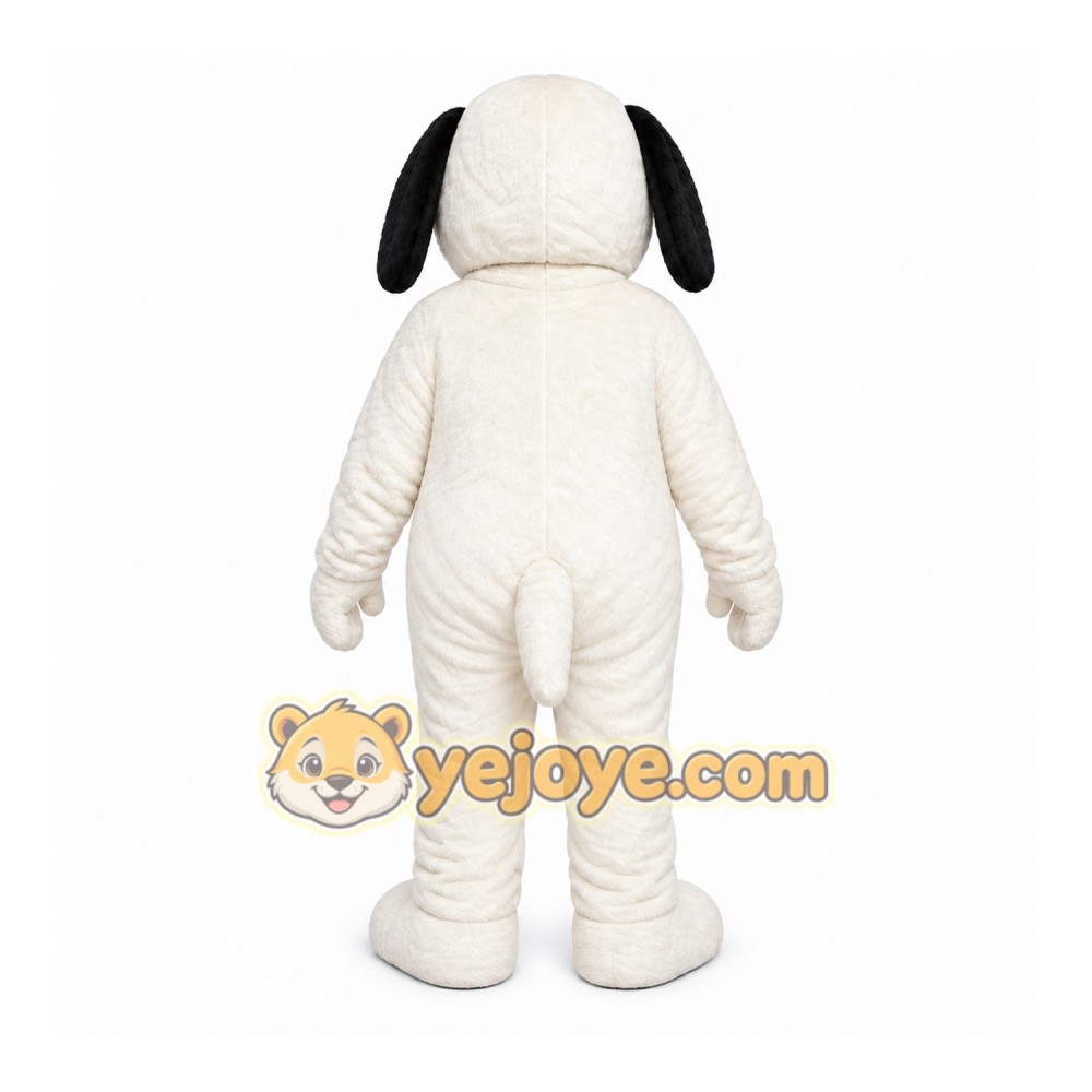 White Dog Mascot Costume with Custom Logo White Dog Mascot Costume with Custom Logo