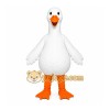 White Goose Mascot Costume with Custom Logo