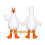 White Goose Mascot Costume with Custom Logo
