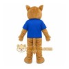 Brown Cougar Mascot Costume with Custom Logo