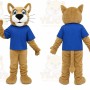 Brown Cougar Mascot Costume with Custom Logo