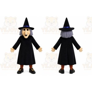 Black Witch Mascot Costume with Custom Logo
