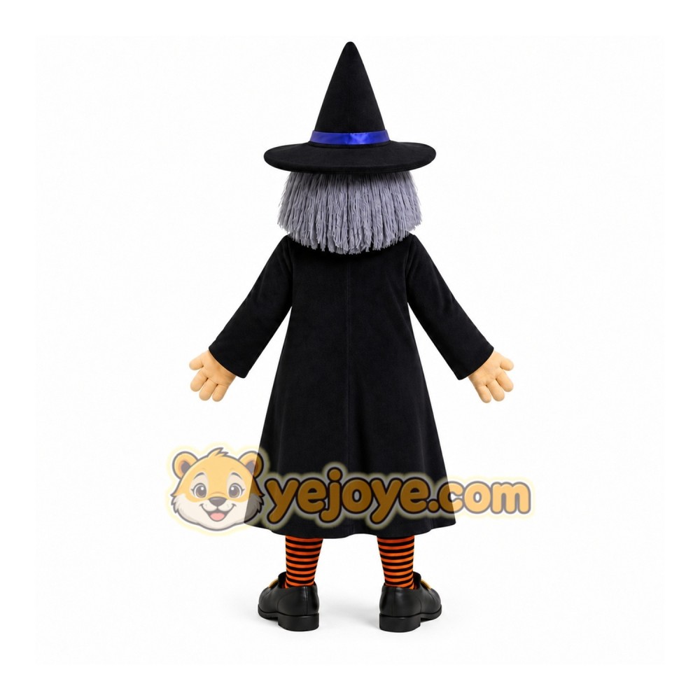 Black Witch Mascot Costume with Custom Logo Black Witch Mascot Costume with Custom Logo
