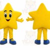 Yellow Star Mascot Costume with Custom Logo