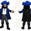 Blue Pirate Mascot Costume with Custom Logo