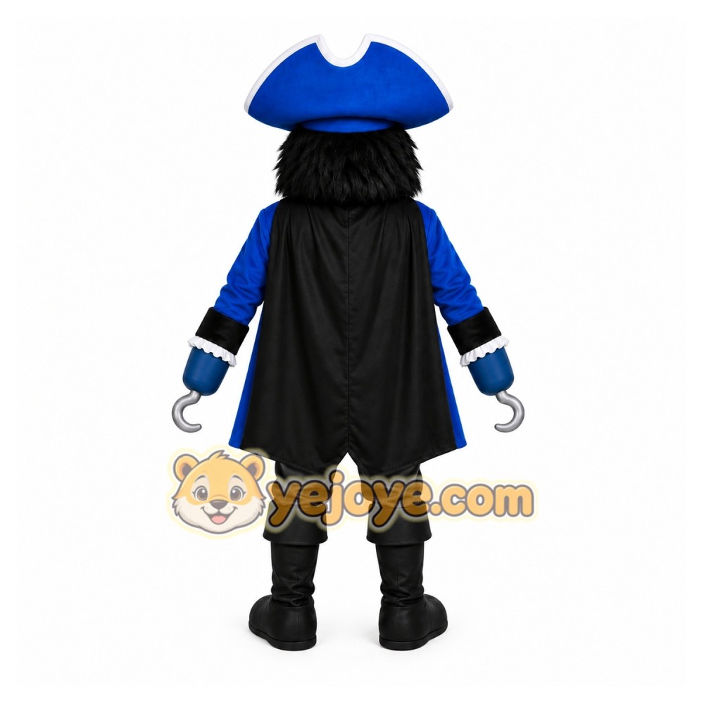 Blue Pirate Mascot Costume with Custom Logo Blue Pirate Mascot Costume with Custom Logo