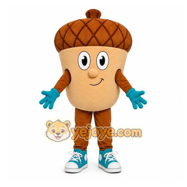 Brown Acorn Mascot Costume with Custom Logo Brown Acorn Mascot Costume with Custom Logo