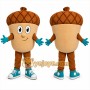 Brown Acorn Mascot Costume with Custom Logo