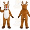 Brown Reindeer Mascot Costume with Custom Logo
