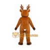 Brown Reindeer Mascot Costume with Custom Logo