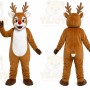 Brown Reindeer Mascot Costume with Custom Logo