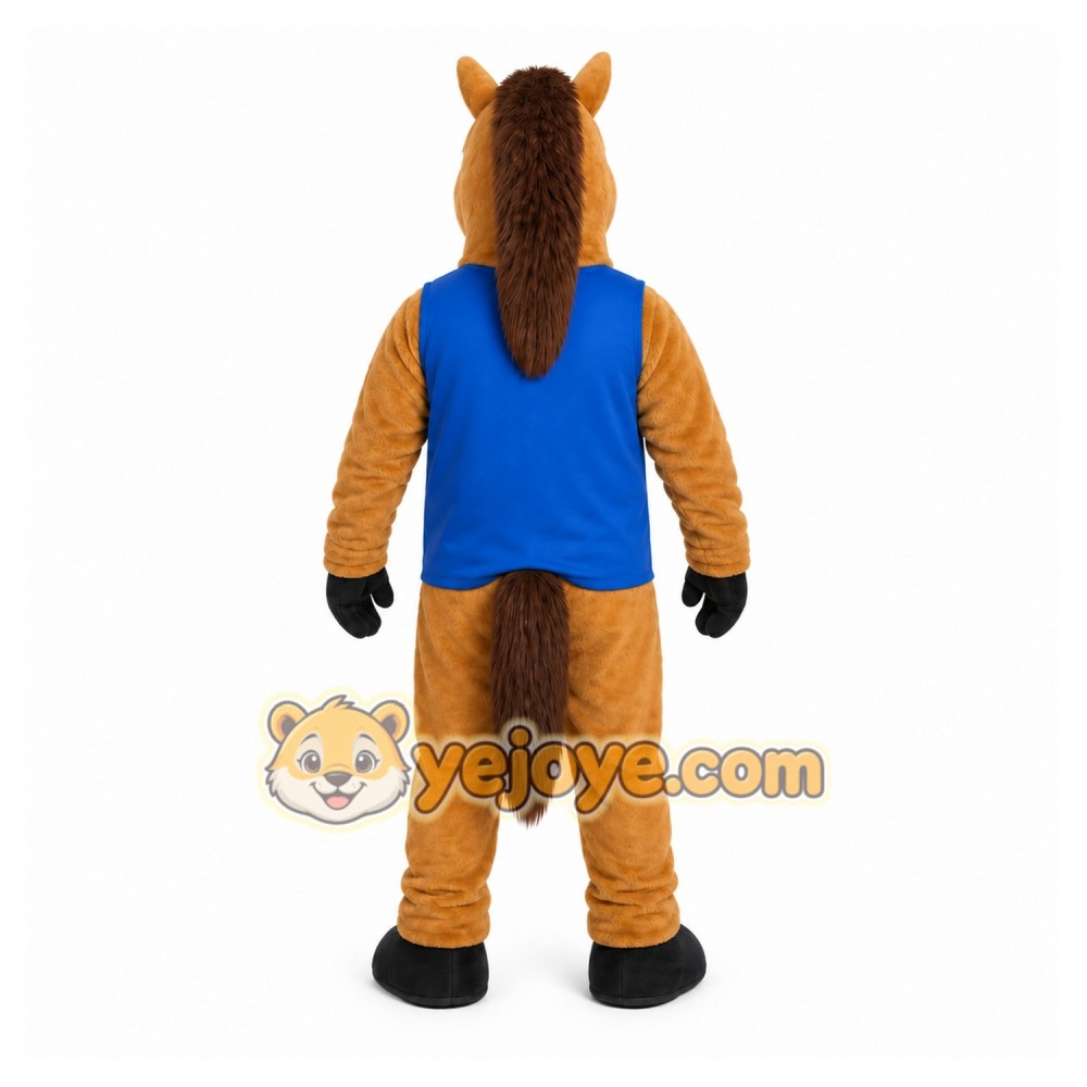 Brown Horse Mascot Costume with Custom Logo Brown Horse Mascot Costume with Custom Logo