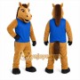 Brown Horse Mascot Costume with Custom Logo