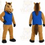 Brown Horse Mascot Costume with Custom Logo
