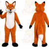 Orange Fox Mascot Costume with Custom Logo