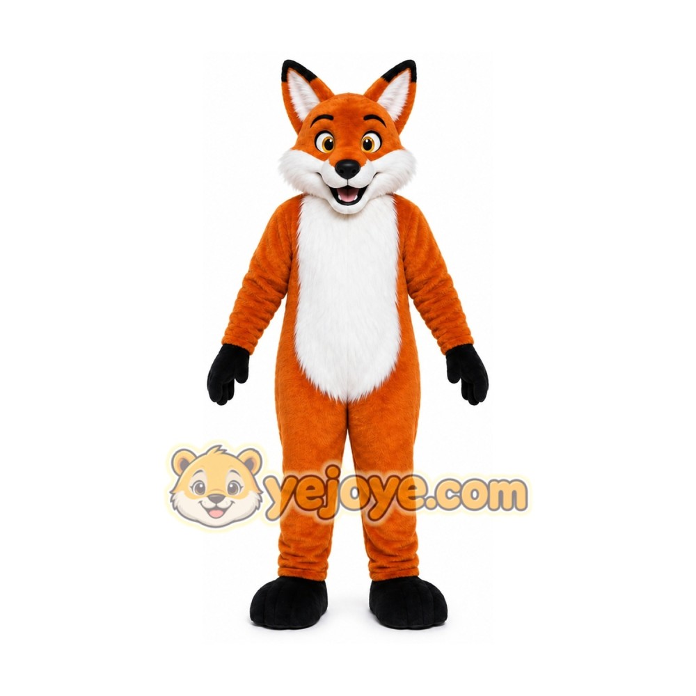 Orange Fox Mascot Costume with Custom Logo Orange Fox Mascot Costume with Custom Logo
