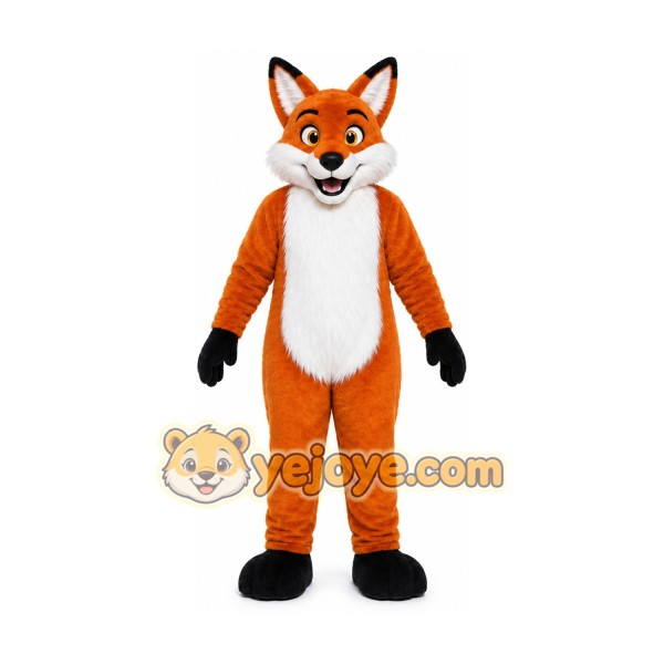 Orange Fox Mascot Costume with Custom Logo Orange Fox Mascot Costume with Custom Logo