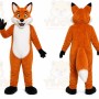 Orange Fox Mascot Costume with Custom Logo