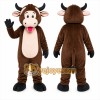 Brown Cow Mascot Costume with Custom Logo Brown Cow Mascot Costume with Custom Logo