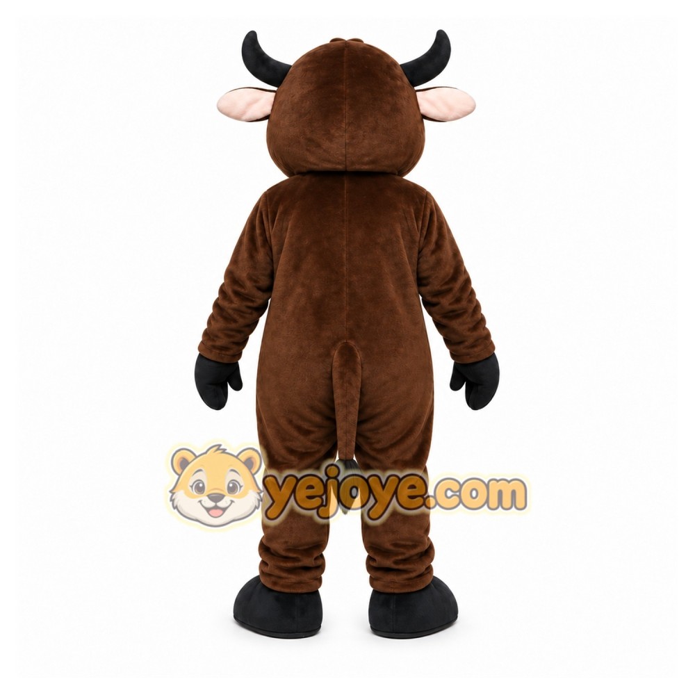 Brown Cow Mascot Costume with Custom Logo Brown Cow Mascot Costume with Custom Logo