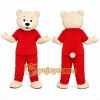 Red Bear Mascot Costume with Custom Logo Red Bear Mascot Costume with Custom Logo