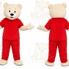 Red Bear Mascot Costume with Custom Logo